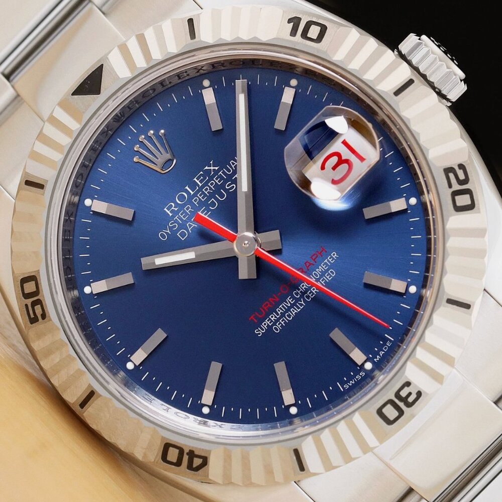 MENS ROLEX DATEJUST BLUE DIAL 18K GOLD STEEL WATCH ORIGINAL BOX